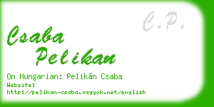 csaba pelikan business card